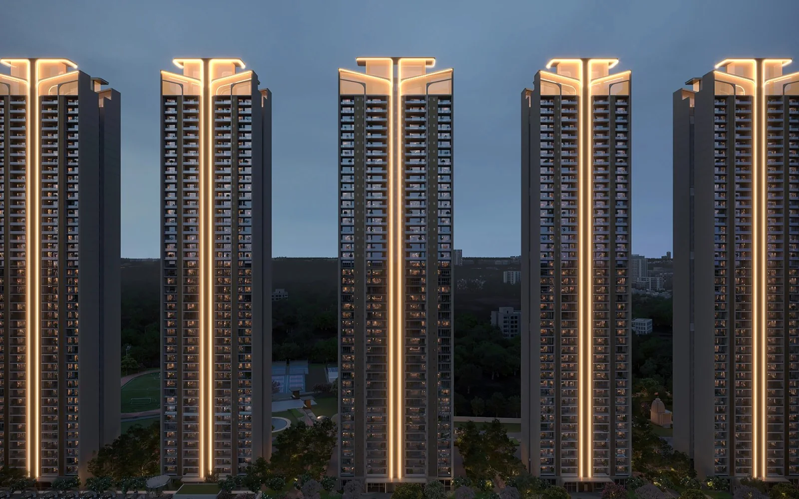 Suncity Monarch premium towers exterior elevation Sector 78 Gurgaon